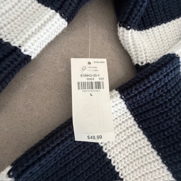 NWT Striped Lightweight Shaker-Stitch Cardigan Knit Button Sweater Sz Large NEW - Picture 3 of 5